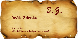 Deák Zdenka névjegykártya